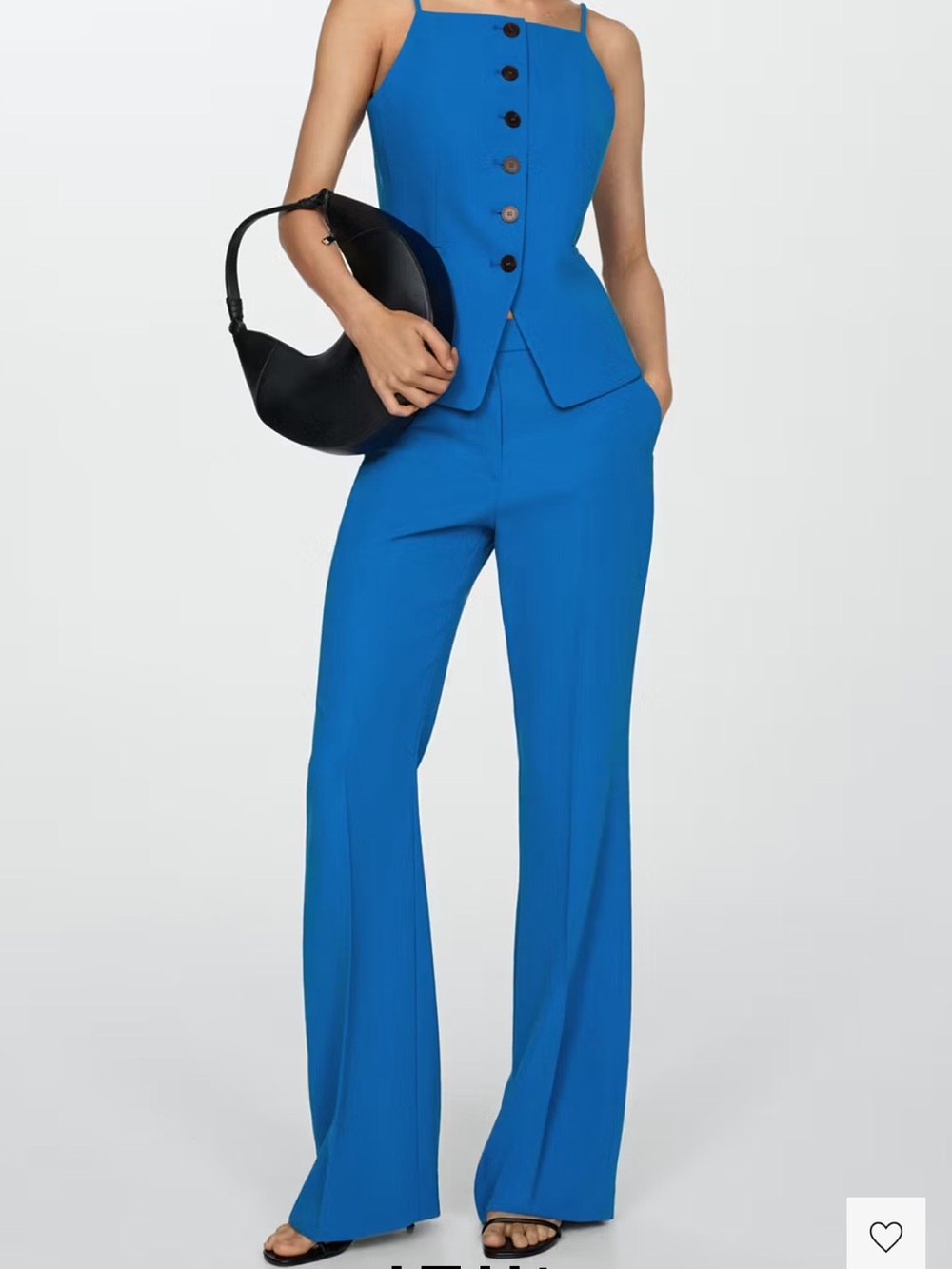 NWT Mango Royal Blue Tailored Vest & Wide Leg Pants Set S/8